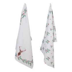 Sada 2 bavlněných kuchyňských utěrek  Holly Christmas - 50*70 cm