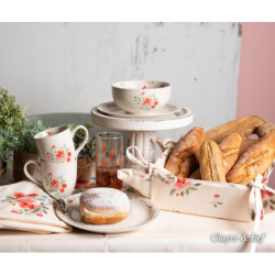 Kulatá bavlněná utěrka s květy Little Rose Collection  -Ø 82 cm