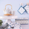 Porcelánová konvička se sítkem modrá kvítka - Ø 14*14 cm / 0,7L