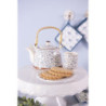 Porcelánová konvička se sítkem modrá kvítka - Ø 14*14 cm / 0,7L