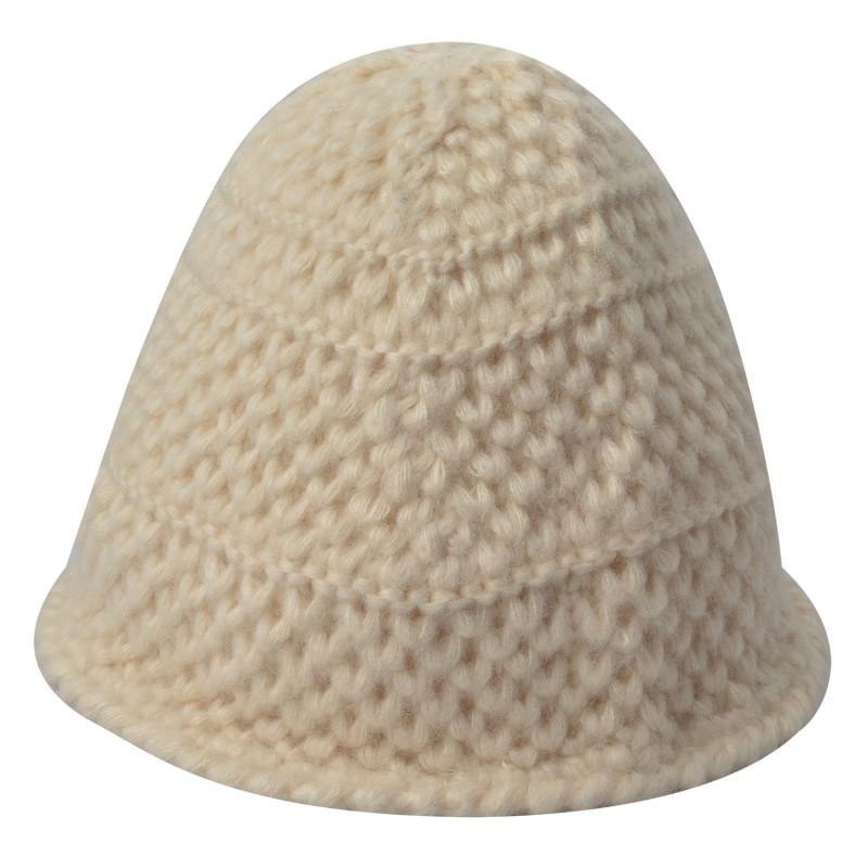 Béžová pletená zimní čepice - 20 cm