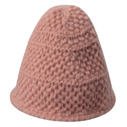 Růžová pletená zimní čepice - 20 cm