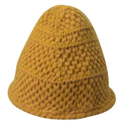 Žlutá pletená zimní čepice- 20 cm