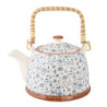 Porcelánová konvička se sítkem modrá kvítka - Ø 14*14 cm / 0,7L