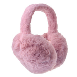 Růžové skládací chlupaté klapky na uši - Ø 13cm - one size