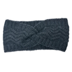 Černá čelenka s pleteným vzorem - 21*10 cm