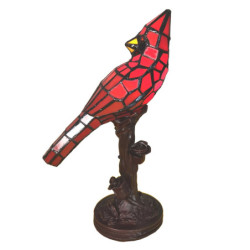 Stolní lampa Tiffany Red Parrot - 15*12*33 cm E14/max 1*25W