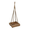 Závěsná dřevěná police s lanem - 25*25*6/72 cm