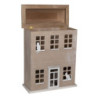 Dřevěný úložný box ve tvaru domku s kočky - 27*12*39 cm