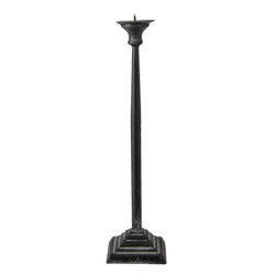 Kovový černý svícen s patinou Tilly - Ø 10*31 cm