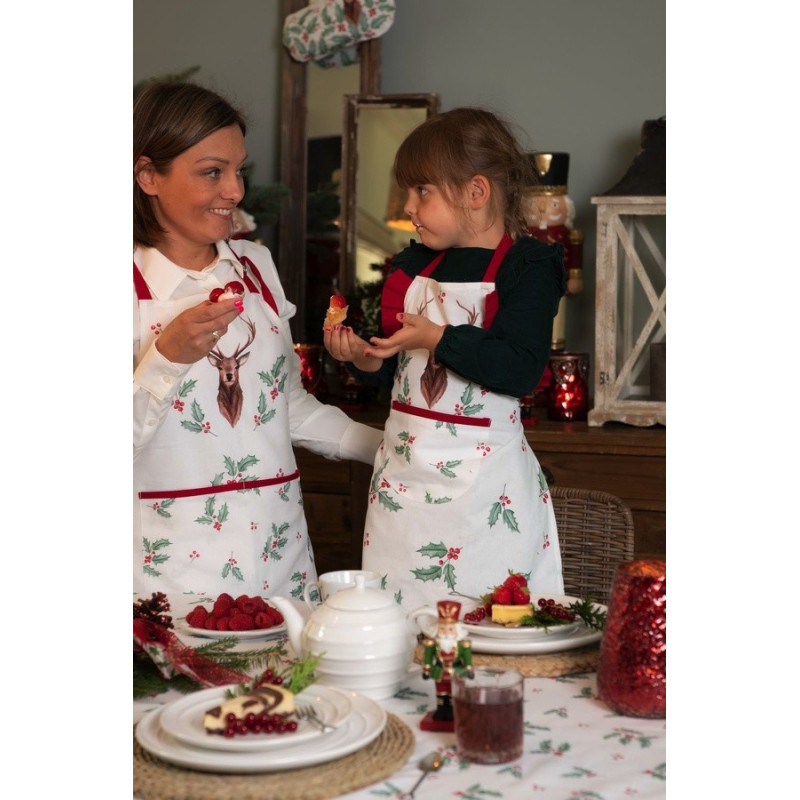 Kuchyňský froté ručník s jelenem a cesmínou Holly Christmas - 40*66 cm