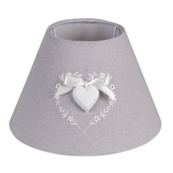 Šedé stínidlo s bílým srdíčkem  Jessye - Ø22*15 cm / E27