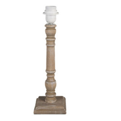 Hnědá dřevěná noha k lampě s patinou Joleen - Ø 12*39 cm
