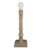 Hnědá dřevěná noha k lampě s patinou Joleen - Ø 12*39 cm