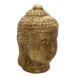 Zlatá keramická dekorace hlava Buddhy - 14*14*23 cm