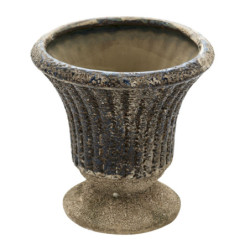 Keramický šedý květináč v antickém stylu Declan - Ø 13*13 cm