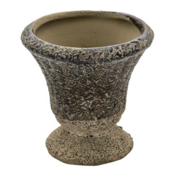 Keramický šedý květináč v antickém stylu Declan  - Ø 9*9 cm