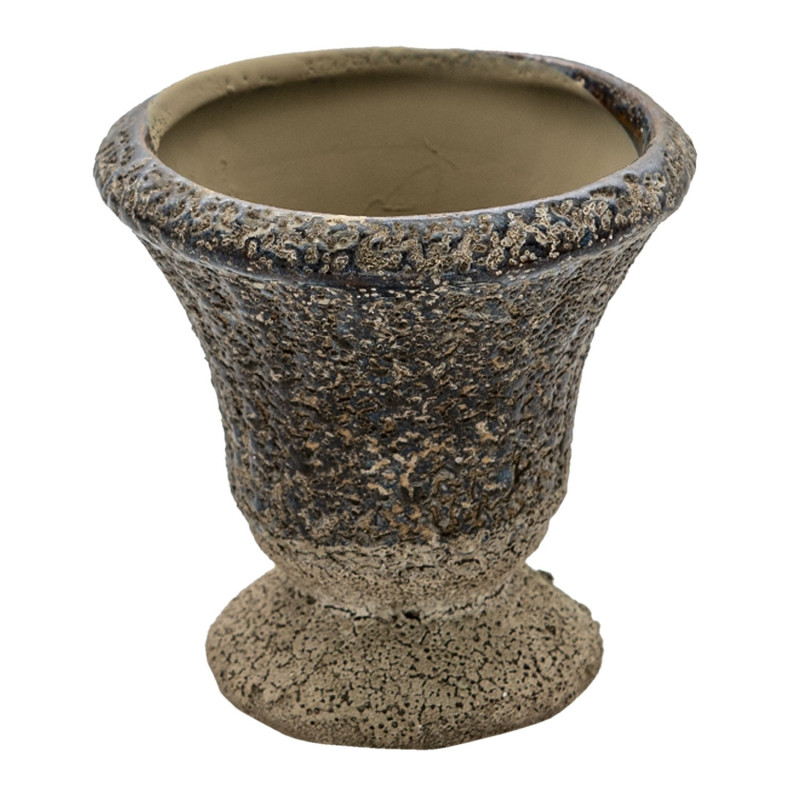 Keramický šedý květináč v antickém stylu Declan  - Ø 9*9 cm