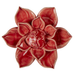 Keramická dekorace květina červená - Ø 8*4 cm