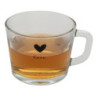 Skleněný hrneček s černým srdíčkem Love - 13*10*9 cm / 450 ml