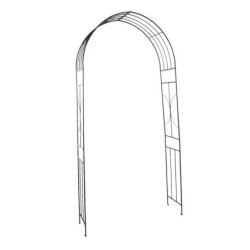 Hnědý zahradní kovový oblouk na květiny - 123*40*243 cm