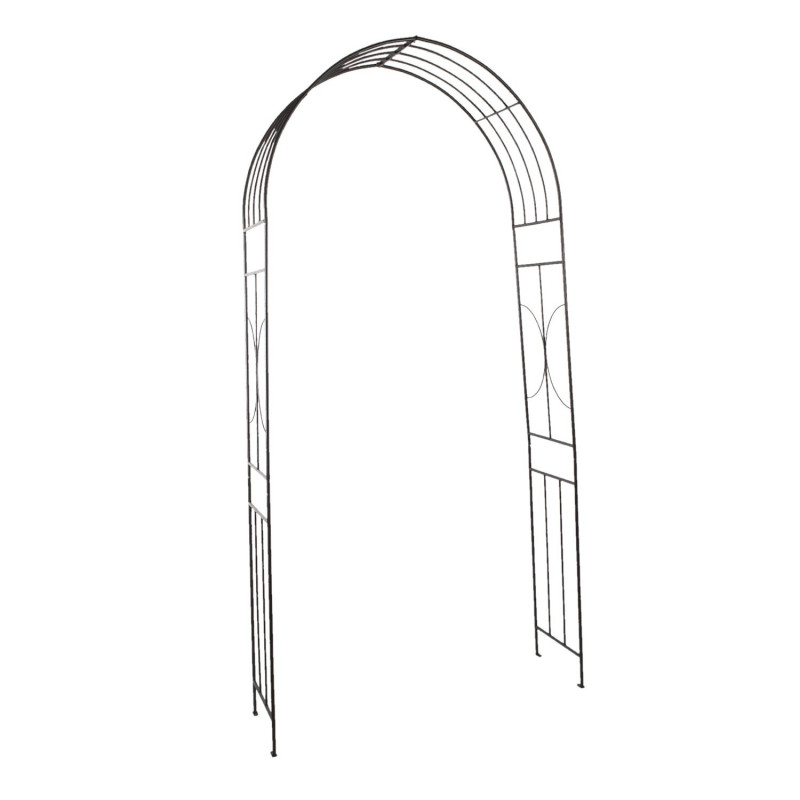 Hnědý zahradní kovový oblouk na květiny - 123*40*243 cm