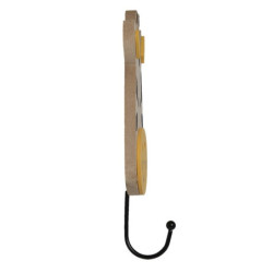 Nástěnný kovový háček s dřevěnou hlavou žirafy - 11*4*21 cm