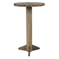 Dřevěný přírodní odkládací stolek Ponien - Ø 38*62 cm