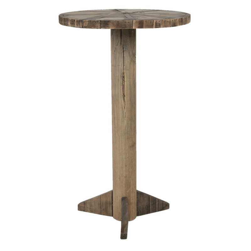Dřevěný přírodní odkládací stolek Ponien - Ø 38*62 cm