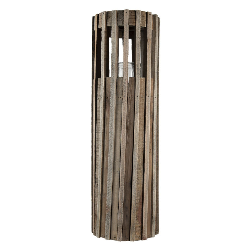 Dřevěná retro lucerna Pira - Ø 17*54 cm
