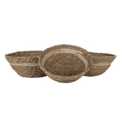 Set 3ks košíků z mořské trávy  - Ø25*10 / Ø 22*9 / Ø20*8 cm