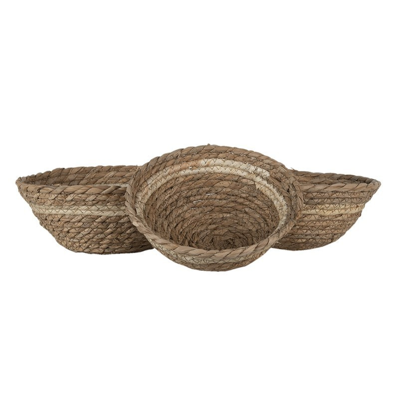 Set 3ks košíků z mořské trávy  - Ø25*10 / Ø 22*9 / Ø20*8 cm