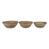 Set 3ks košíků z mořské trávy  - Ø25*10 / Ø 22*9 / Ø20*8 cm