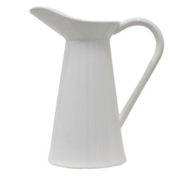 Bílý keramický retro džbán - 23*13*25 cm