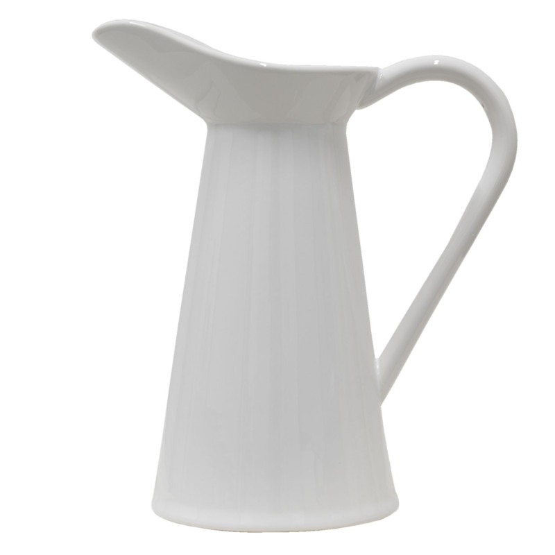 Bílý keramický retro džbán - 23*13*25 cm