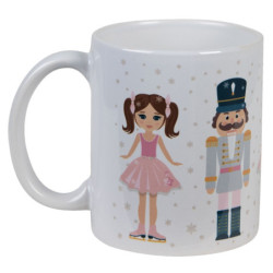 Keramický hrneček s Louskáčkem a panenkou - Ø 9*10 cm / 300 ml