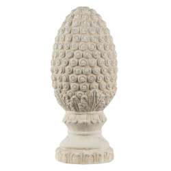 Béžová dekorace šiška na podstavci Pine M  - Ø13*31 cm