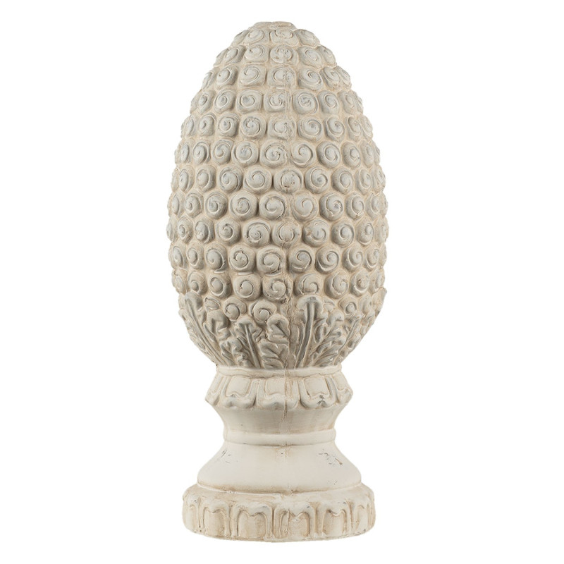 Béžová dekorace šiška na podstavci Pine M  - Ø13*31 cm