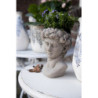 Šedý cementový květináč hlava ženy Bust grey M - 14*13*21 cm
