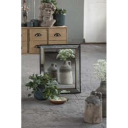 Šedý cementový květináč hlava ženy Bust grey M - 14*13*21 cm