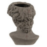 Šedý cementový květináč hlava ženy Bust grey M - 14*13*21 cm