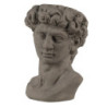 Šedý cementový květináč hlava ženy Bust grey M - 14*13*21 cm