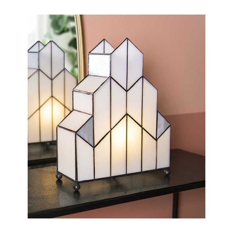 Stolní lampa Tiffany v neobvyklém tvaru Crame - 30*4*25 cm