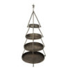 Bronzový antik 4-patrový etažér ve tvaru stromku - Ø 47*102 cm