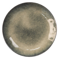 Zeleno-šedý jídelní kameninový talíř - Ø 27*2 cm