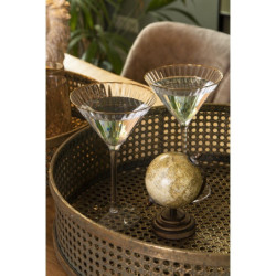Sklenice na Martini s vroubkováním a zlatou linkou Pim - Ø13*20 cm / 250ml