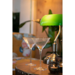 Sklenice na Martini s vroubkováním a zlatou linkou Pim - Ø13*20 cm / 250ml
