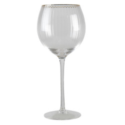 Sklenice na víno s vroubkováním a zlatou linkou Pim - Ø10*22 cm / 500ml