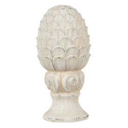 Béžová dekorace šiška na podstavci Pine  - Ø14*29 cm