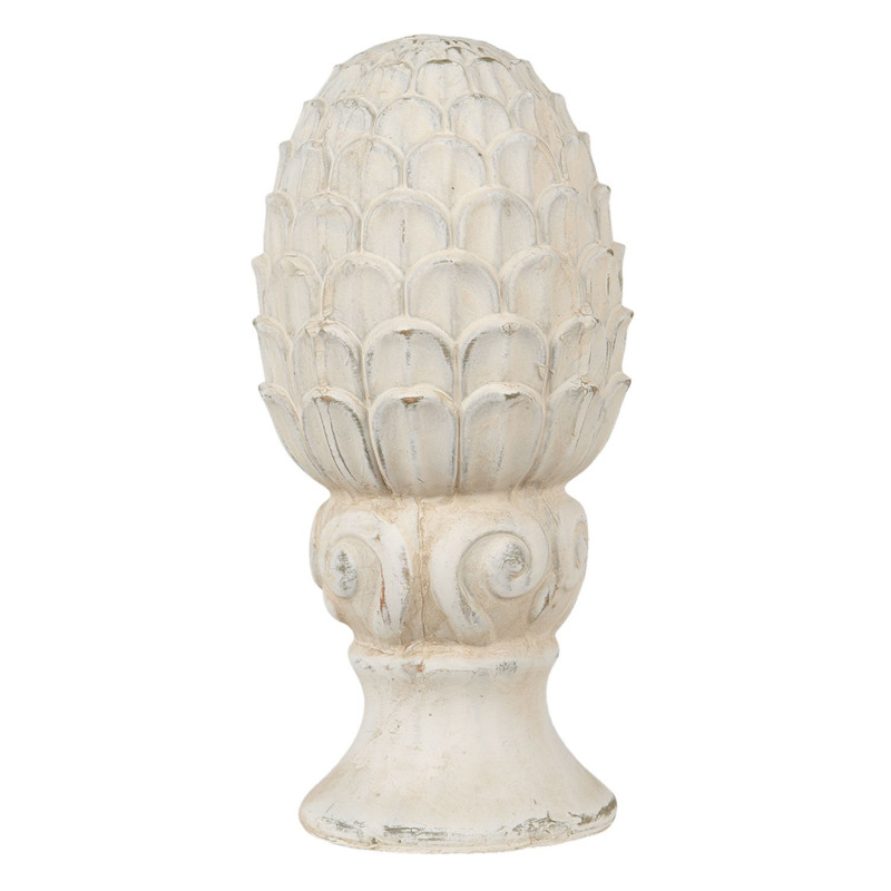 Béžová dekorace šiška na podstavci Pine  - Ø14*29 cm